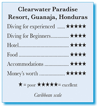 Clearwater Paradise Resort, Guanaja, Honduras - Rating