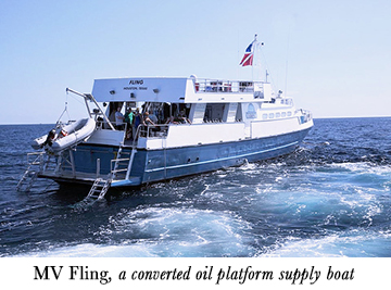 MV Fling, a converted oil platform supply boat